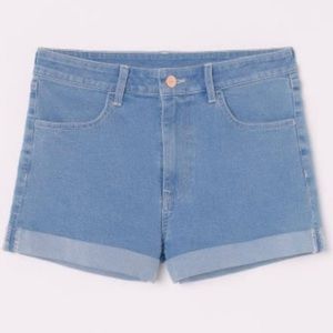 Light blue denim shorts